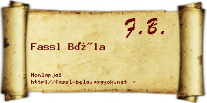 Fassl Béla névjegykártya