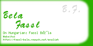 bela fassl business card